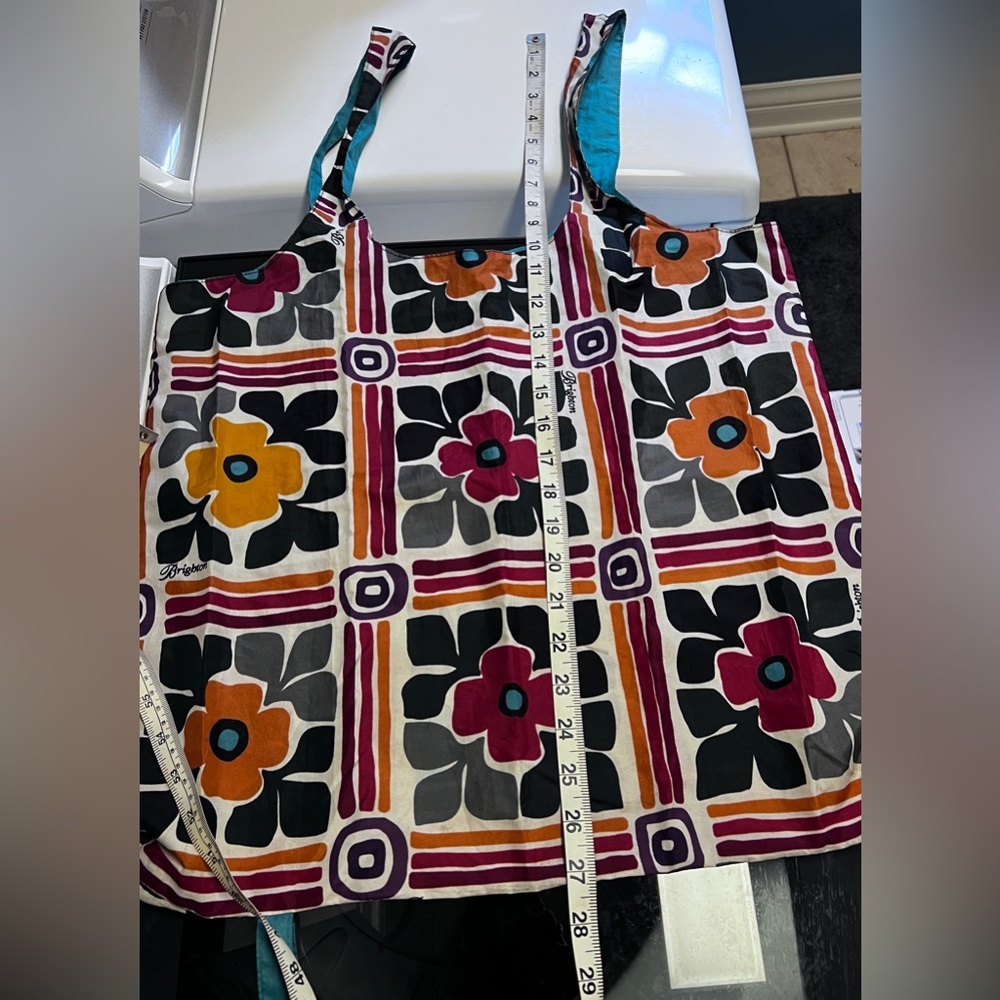 Brighton floral travel sack or tote. Foldable. Used a few times. No snags. - Picture 3 of 5